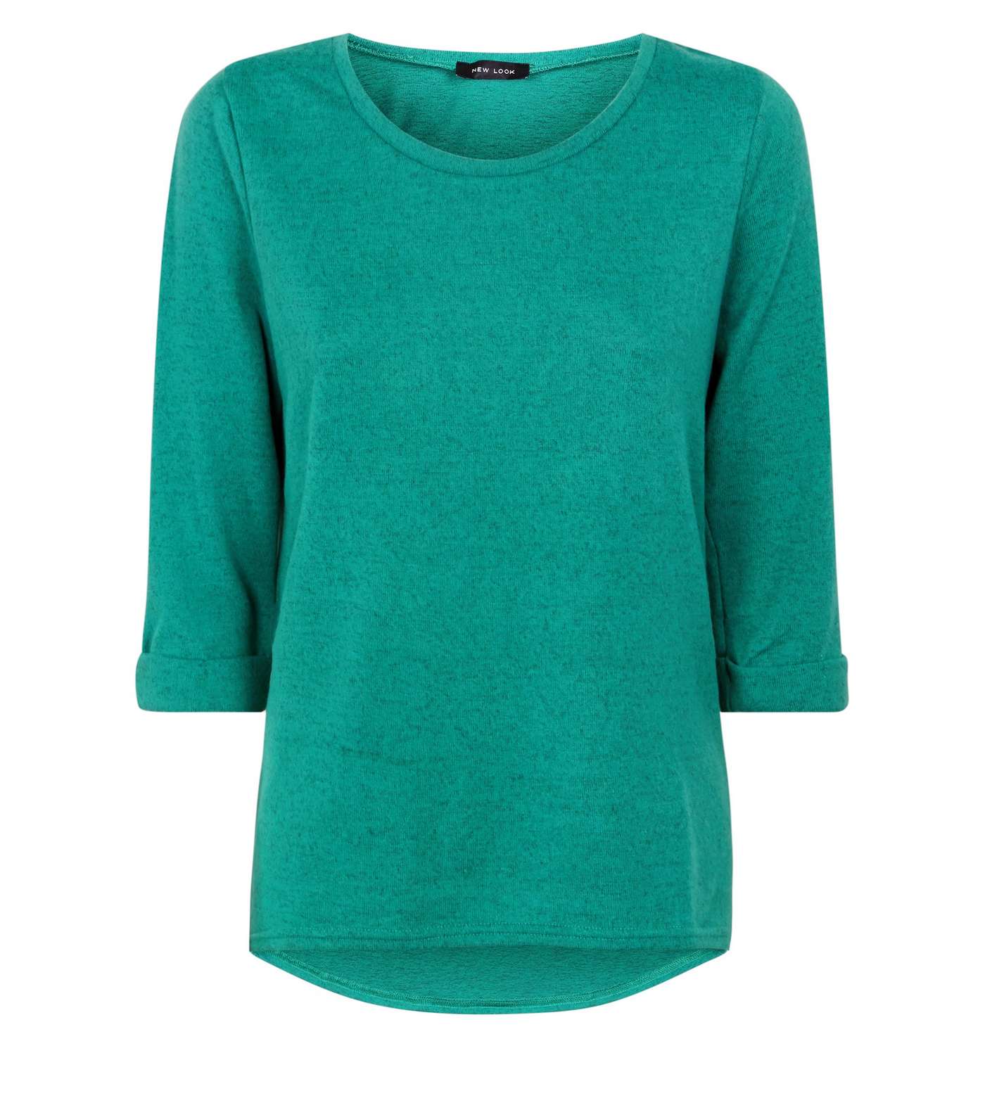 Green 3/4 Sleeve Fine Knit Top Image 4