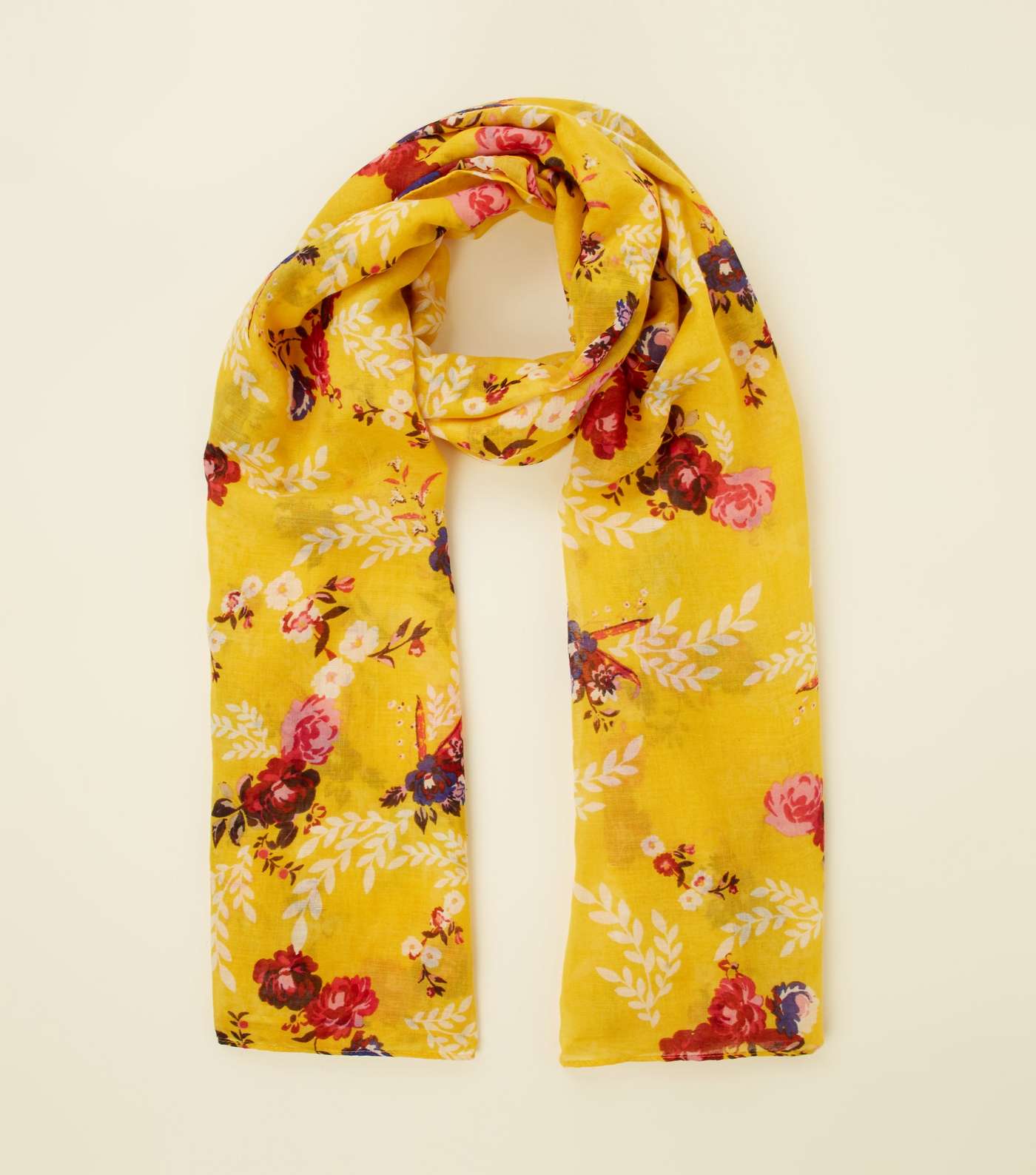 Yellow Floral Longline Scarf