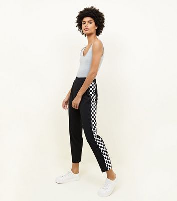 checkered side stripe pants
