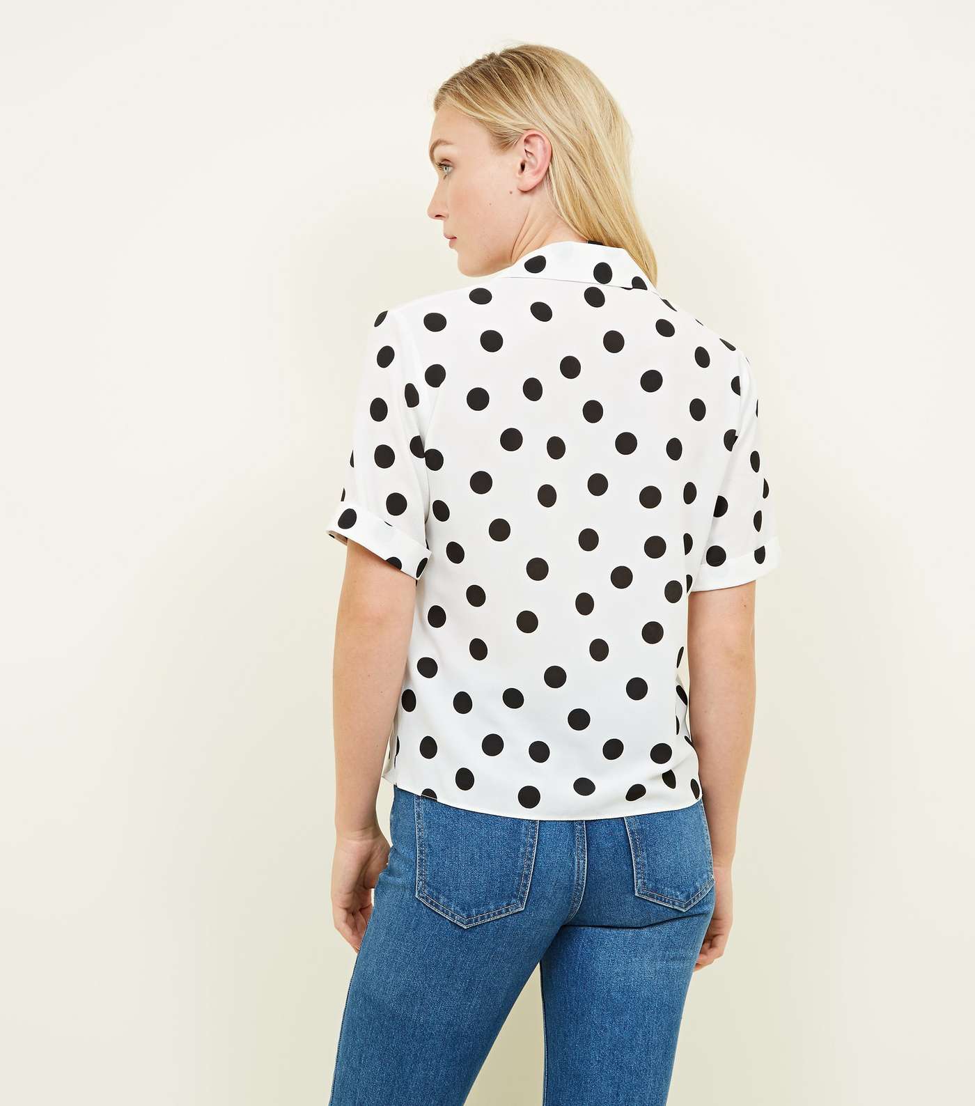 Black Polka Dot Short Sleeve Boxy Shirt Image 3