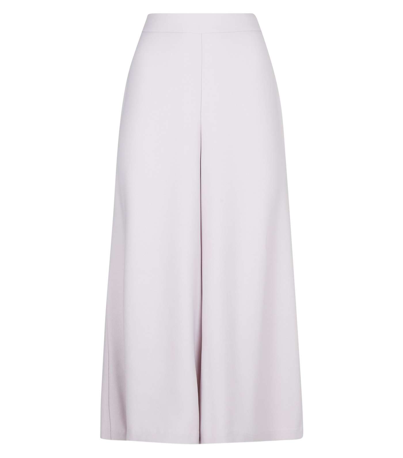 Pale Grey Crepe Cropped Flared Trousers Image 4