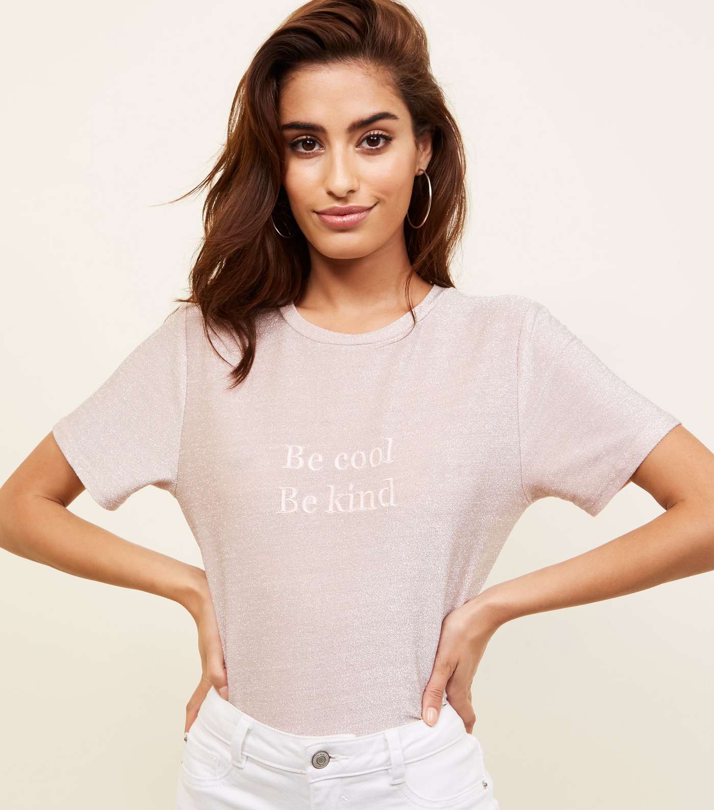 Pale Pink Be Cool Be Kind Slogan T-Shirt 
