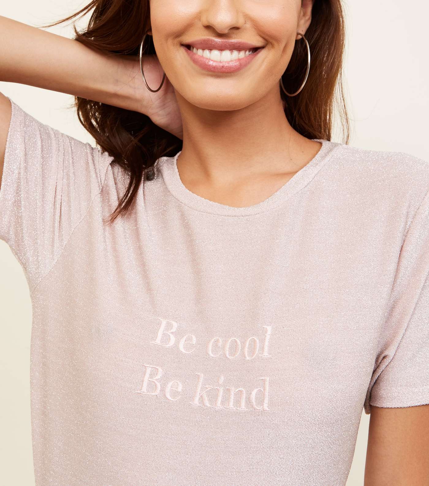 Pale Pink Be Cool Be Kind Slogan T-Shirt  Image 5