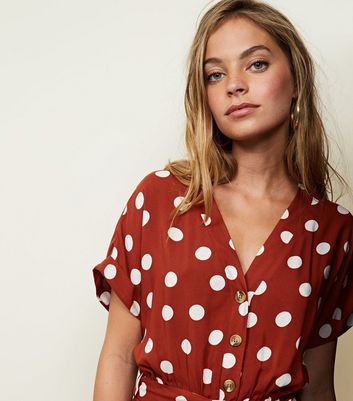 new look rust jumpsuit