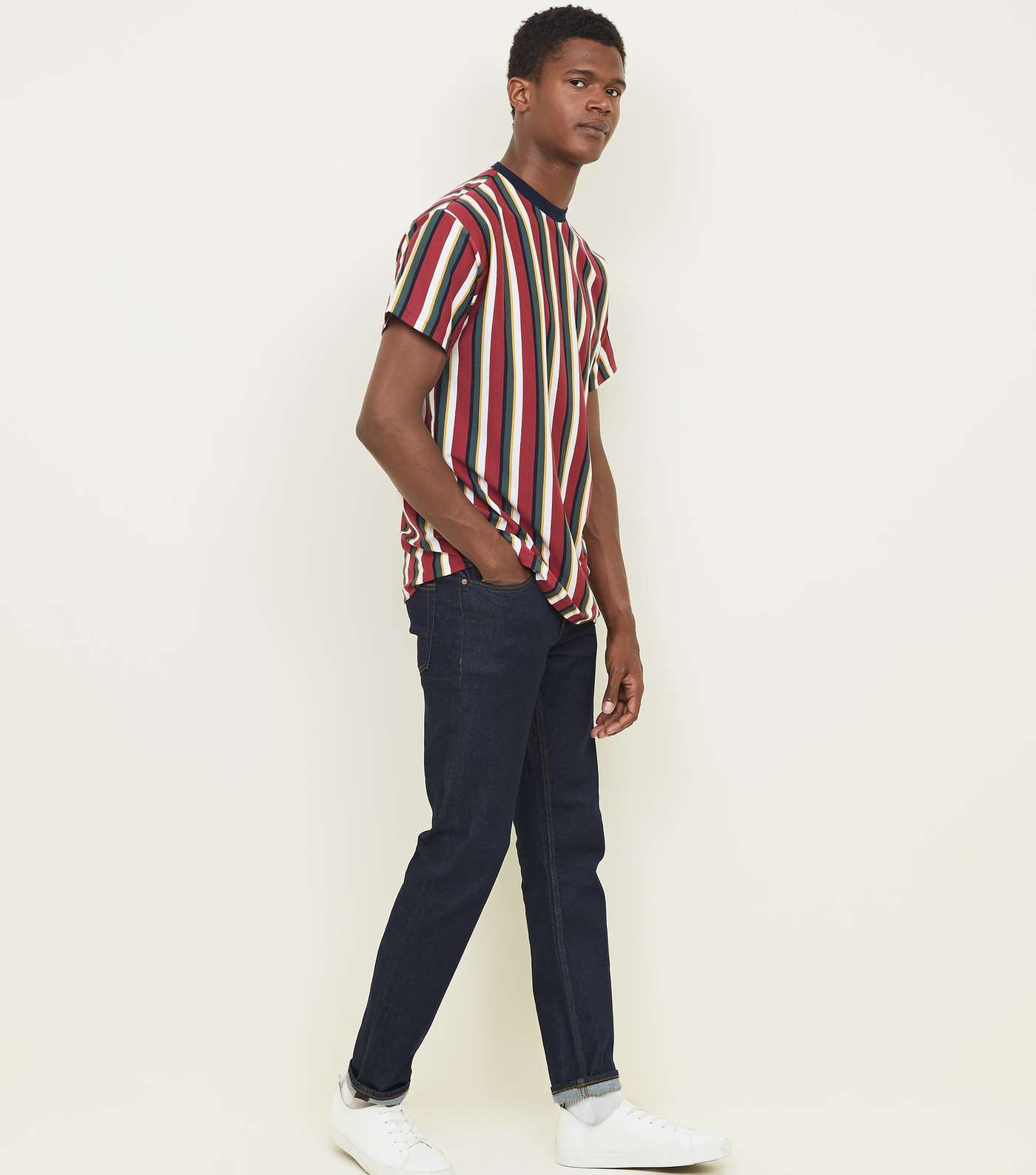 Pink Vertical Stripe T-Shirt Image 2