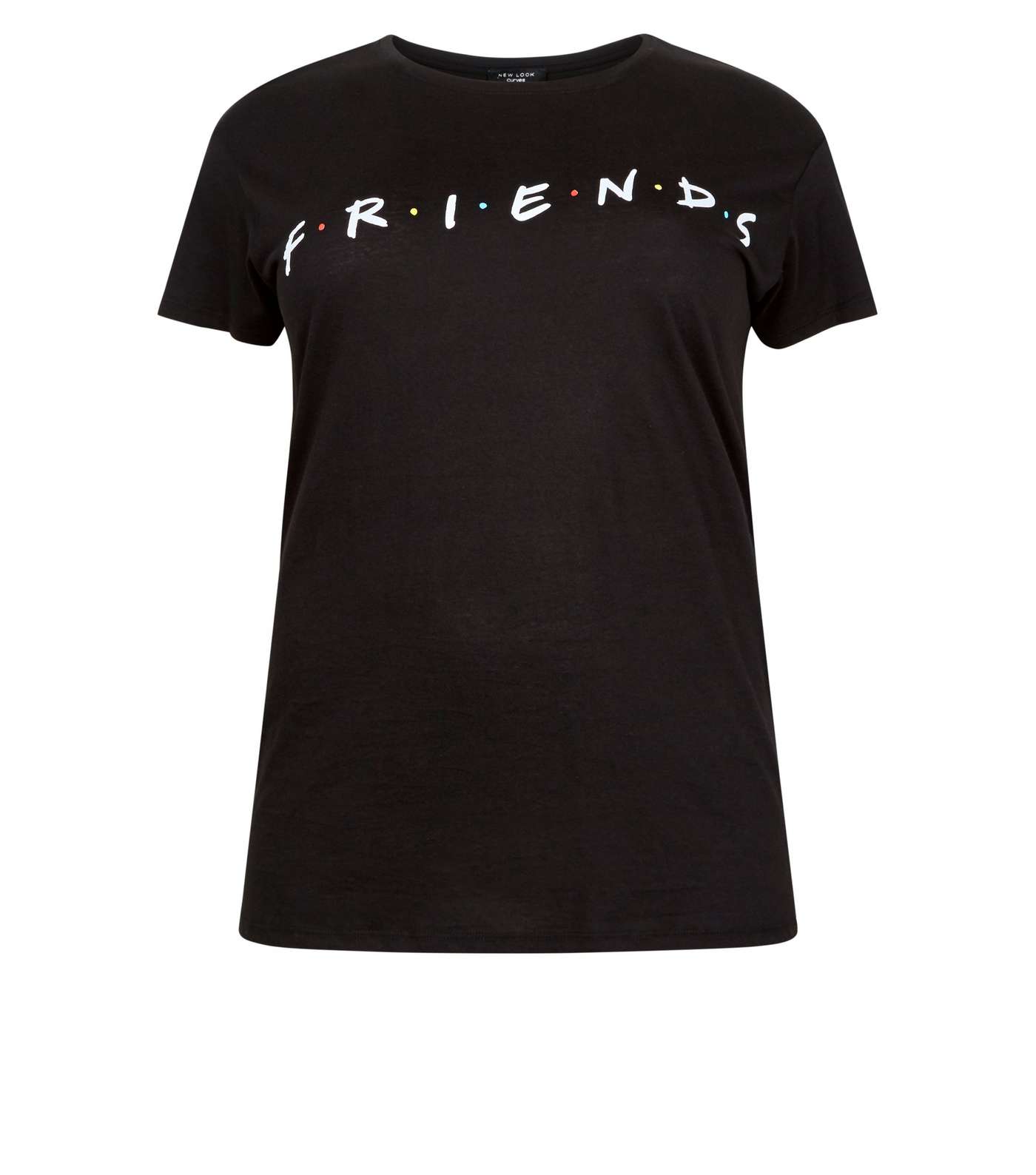 Curves Black Friends Slogan T-Shirt Image 4