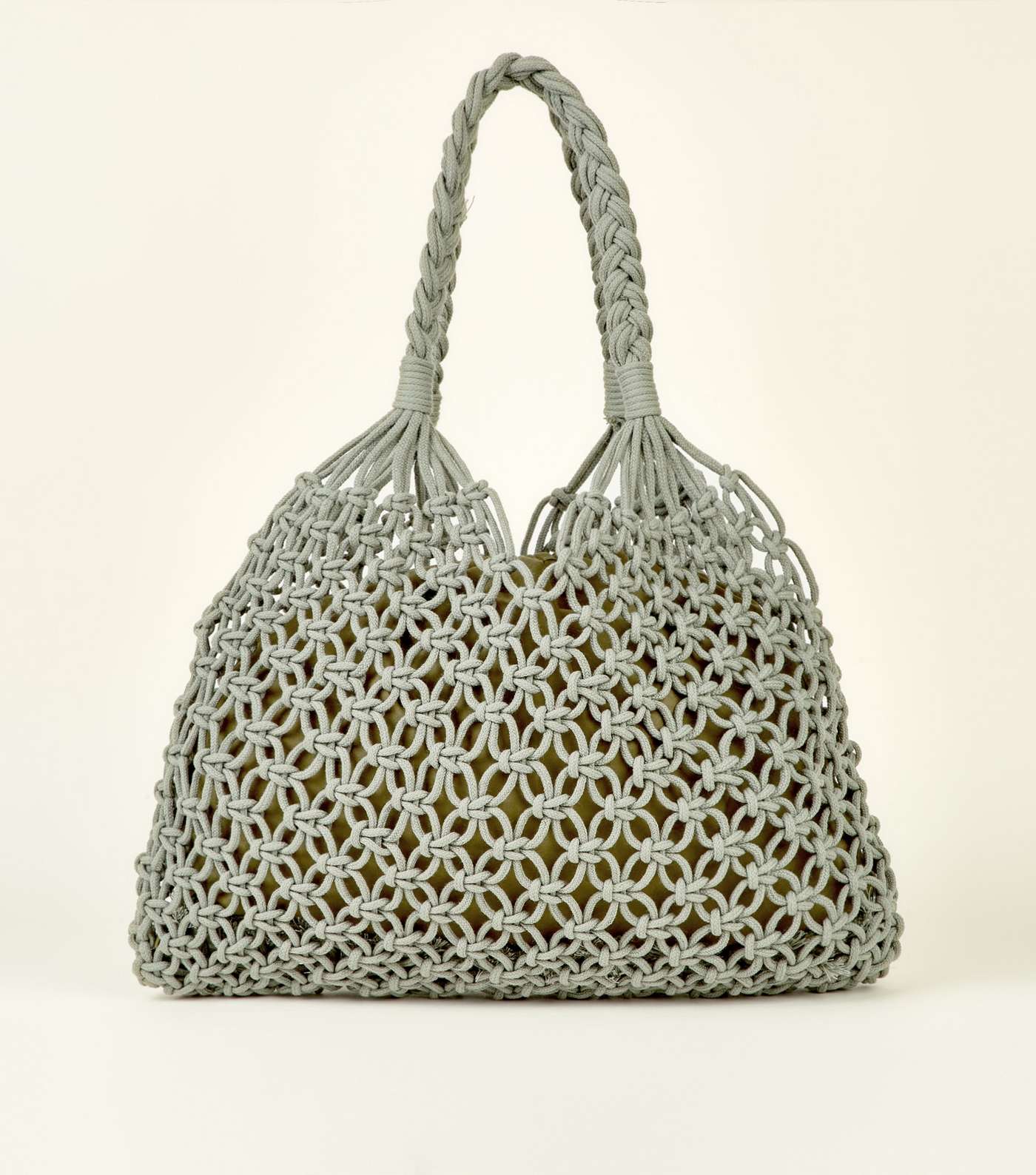 Olive Crochet Tote Bag 