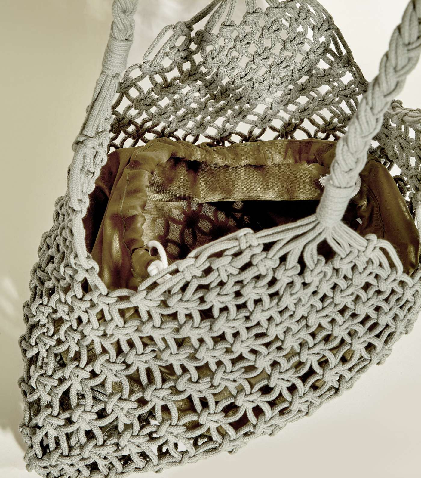Olive Crochet Tote Bag  Image 5