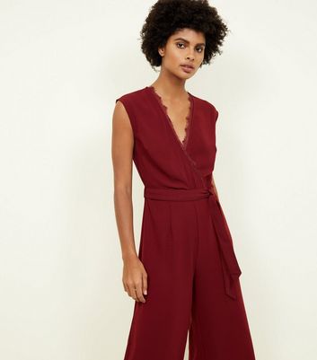 burgundy jumpsuit new look