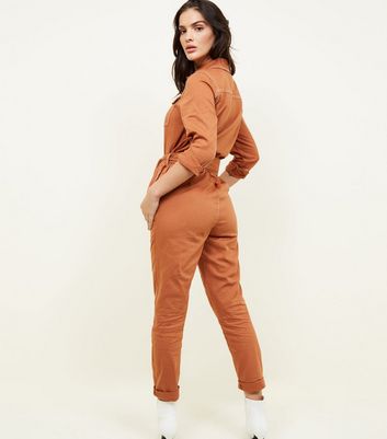 new look rust jumpsuit