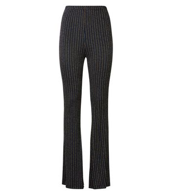 black trousers with glitter stripe