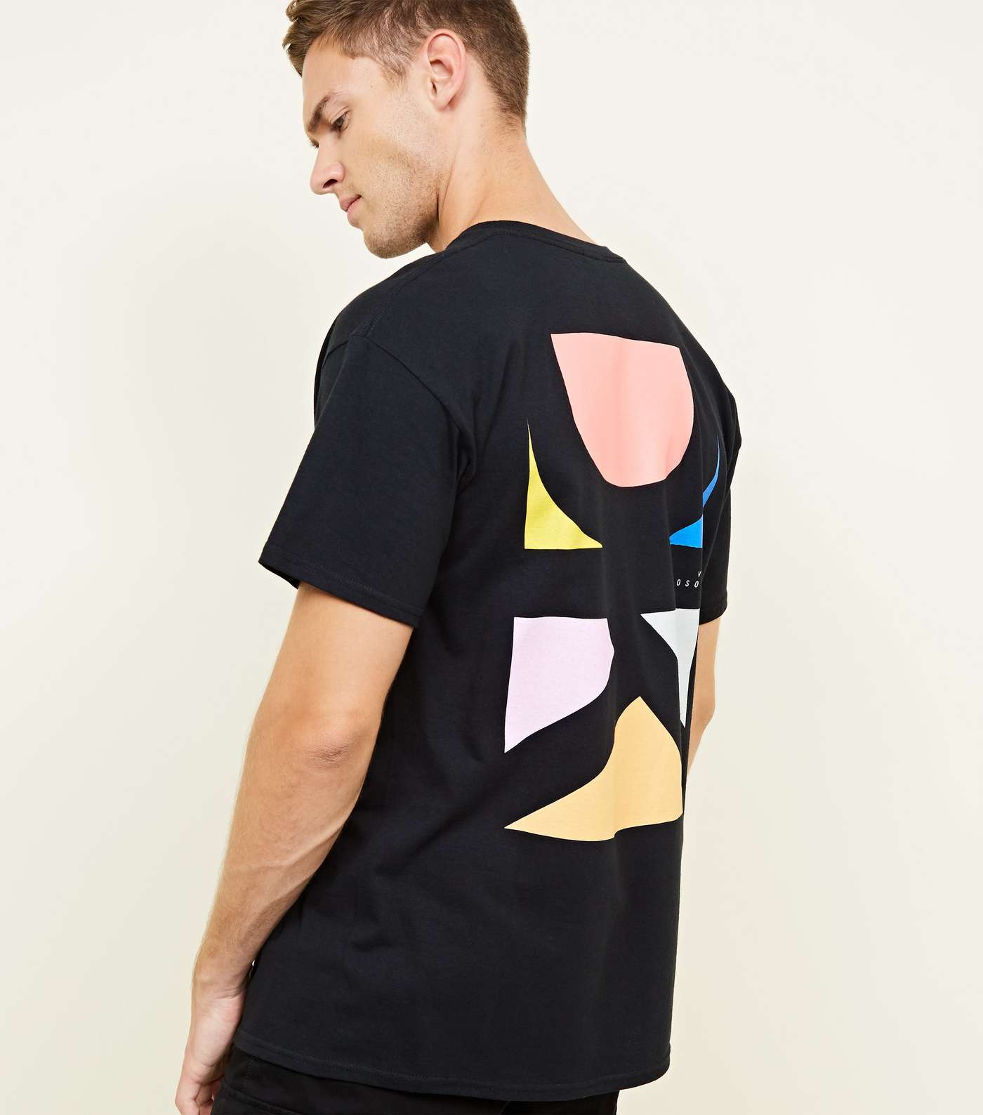 Black DK Geometric Printed Back T-Shirt