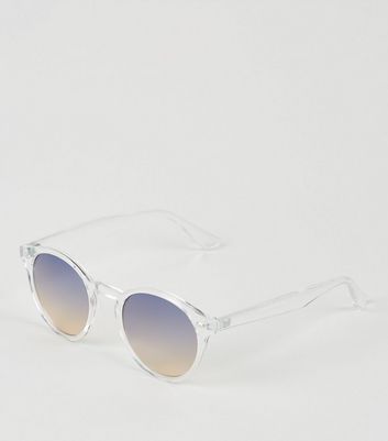 clear frame round sunglasses