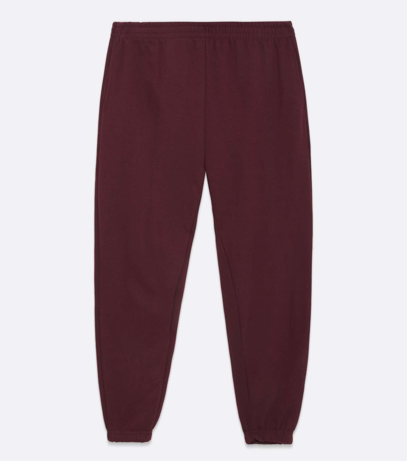Curves Burgundy Jersey Cuffed Joggers Image 5