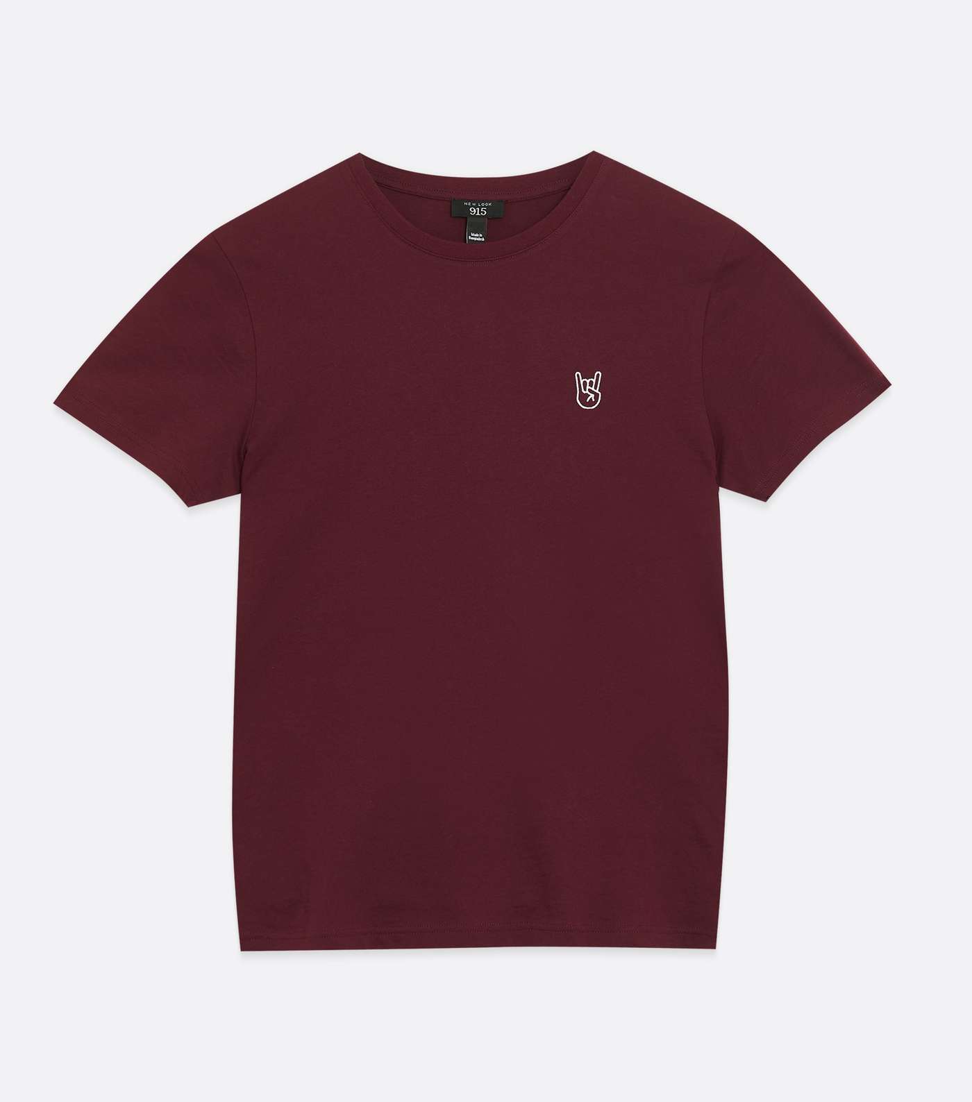 Boys Burgundy Rock On Hand Embroidered T-Shirt Image 5