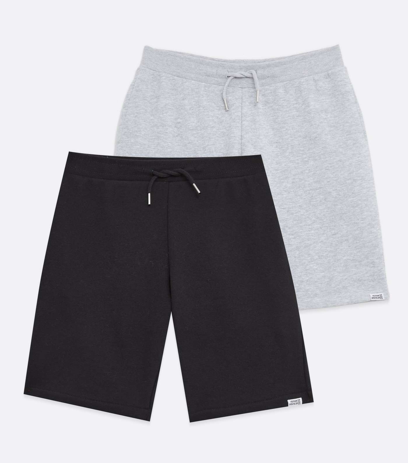 Boys 2 Pack Black and Grey Jersey Shorts Image 5
