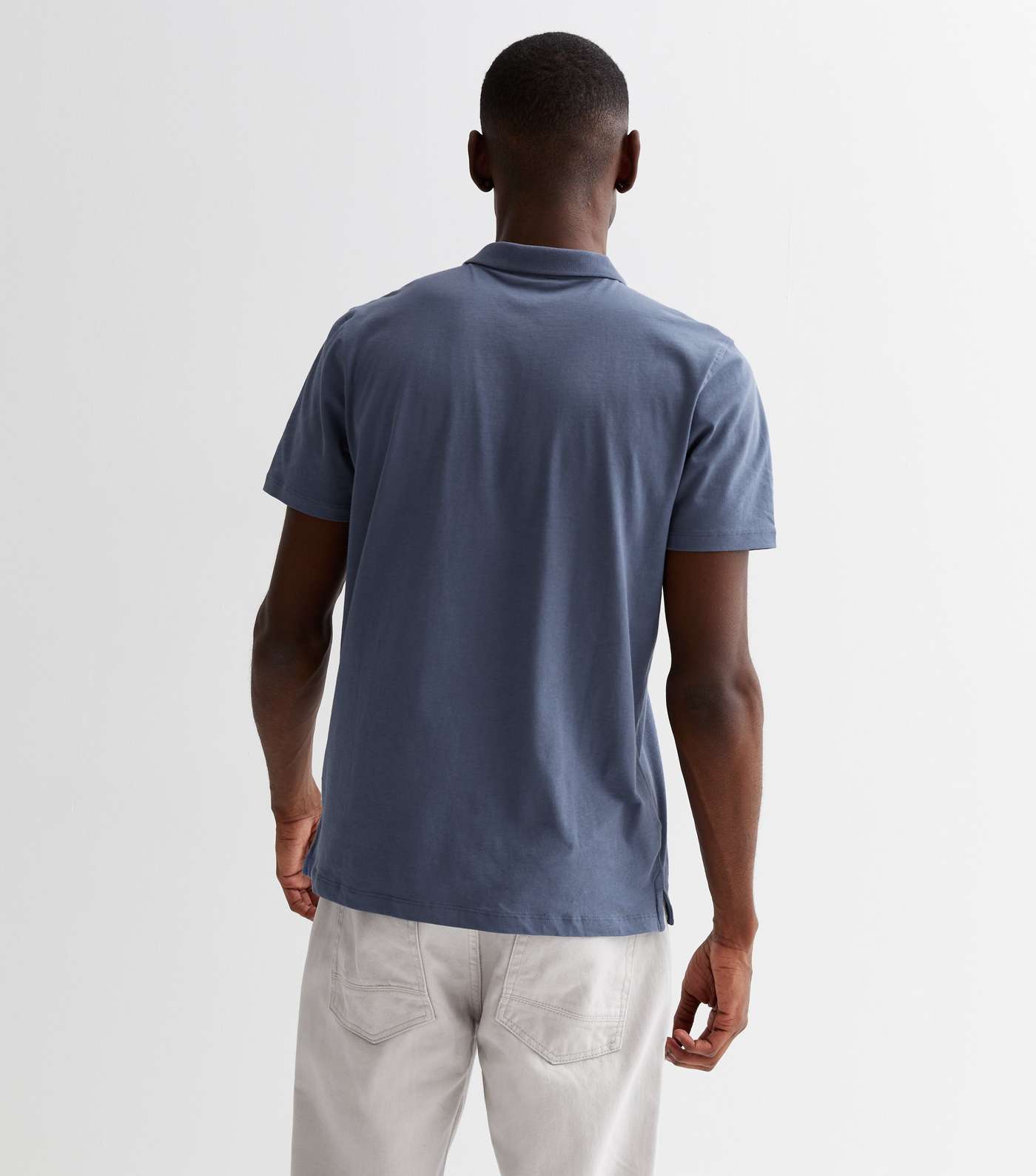 Bright Blue Short Sleeve Collared Polo Shirt Image 4