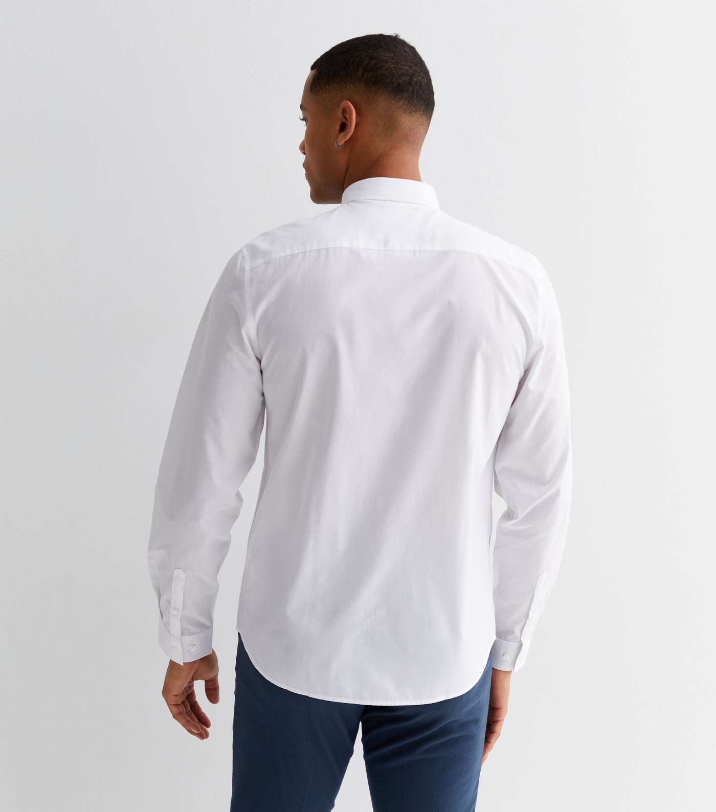 White Poplin Long Sleeve Regular Fit Shirt Image 4