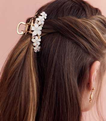 Crystal Metal Diamanté Flower Hair Claw Clip