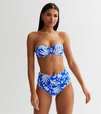 Blue Tropical Underwired Bikini Top