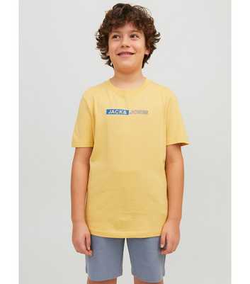 Jack & Jones Junior Yellow Crew Neck Logo T-Shirt