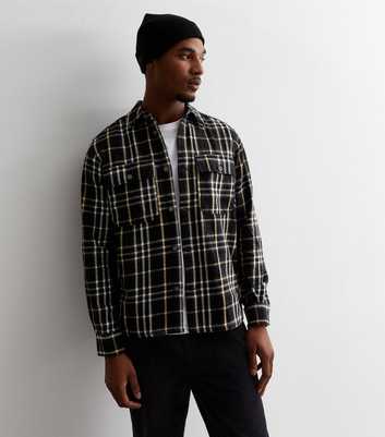 Only & Sons Black Check Pocket Front Overshirt