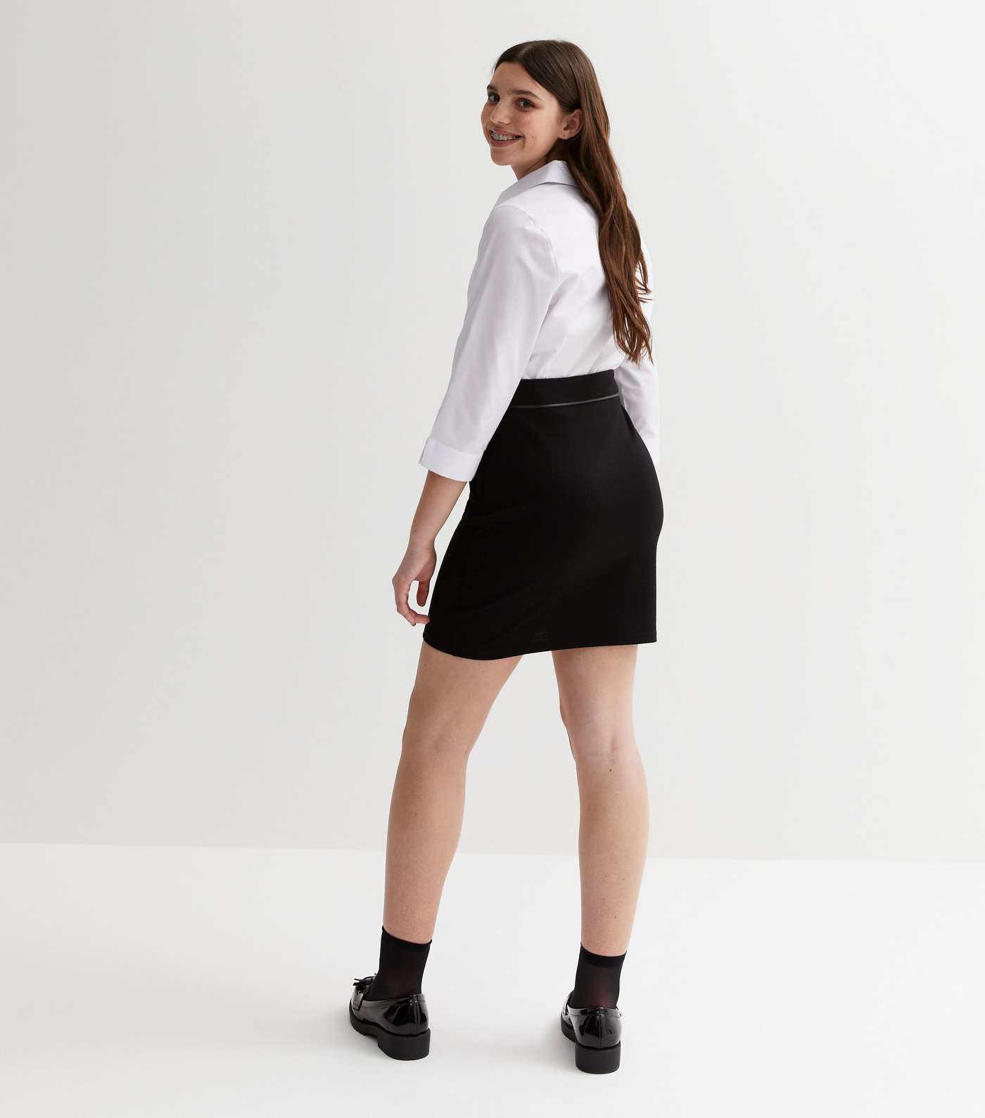 Girls Black Ponte School Skirt Image 4