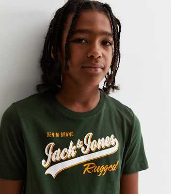 Jack & Jones Junior Dark Green Cotton Logo T-Shirt