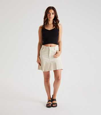 Urban Bliss Stone Cotton Twill Pleated Mini Skirt