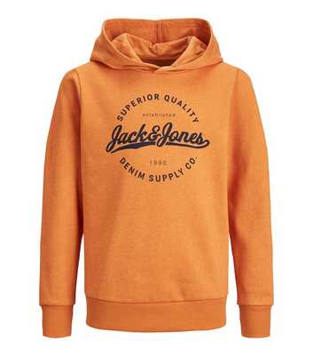Jack & Jones Junior Orange Logo Hoodie
