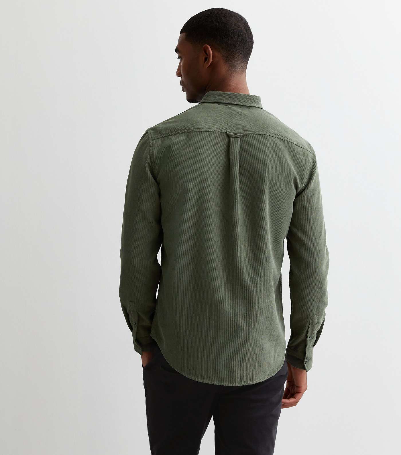Green Cord Long Sleeve Regular Fit Shirt Image 4