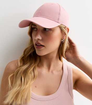 Pink Cotton Plain Cap
