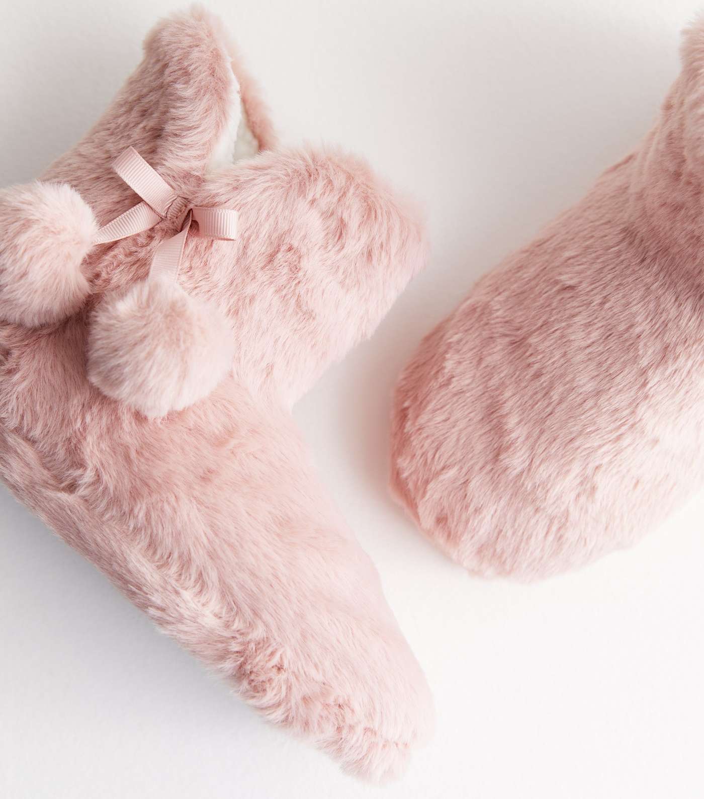 Pink Faux Fur Slipper Boots Image 4