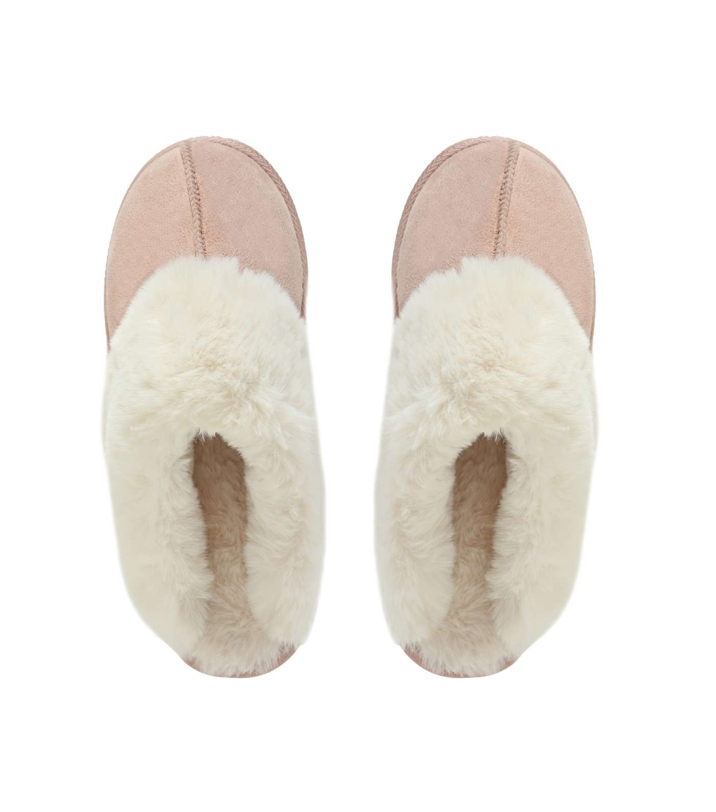 Loungeable Pink Faux Fur Trim Mule Slippers Image 4