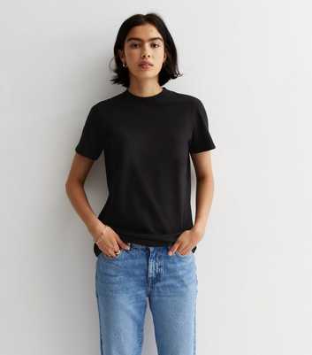 Black Cotton Crew Neck T-Shirt