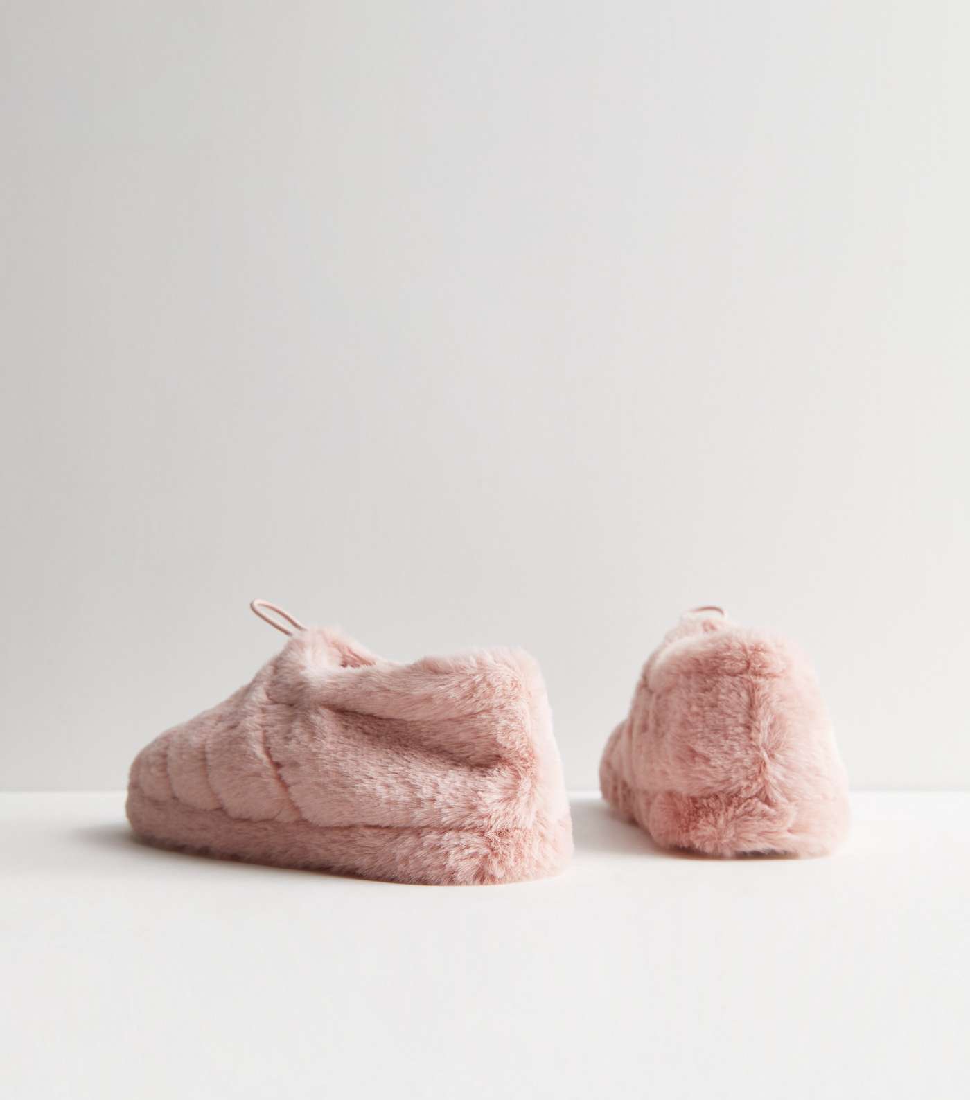 Pink Faux Fur Ballerina Slippers Image 4