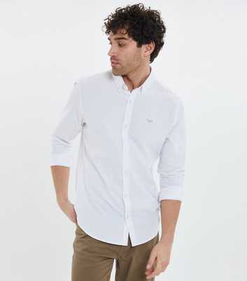 Threadbare White Cotton Long Sleeve Oxford Shirt
