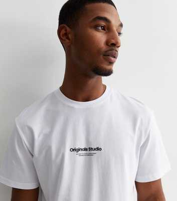Jack & Jones White Cotton Originals Studio Logo T-Shirt