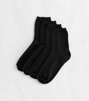 4 Pack Black Ankle Socks