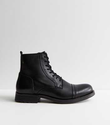 Jack & Jones Black Leather Boots