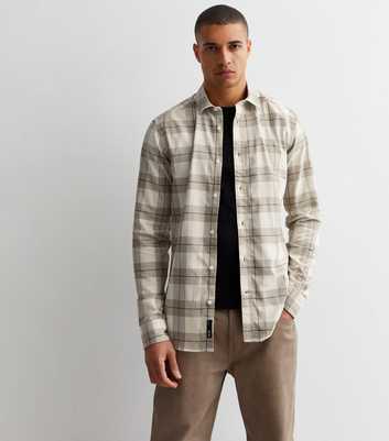 Only & Sons Stone Check Slim Fit Long Sleeve Shirt