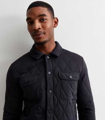 Only & Sons Navy Quilted Long Sleeve Jacket