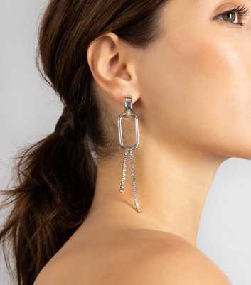 Freedom Silver Link and Chain Drop Earrings