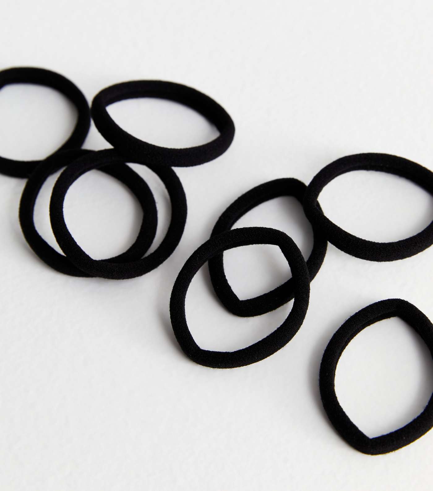 8 Pack Black Towelling Hair Bands Image 2
