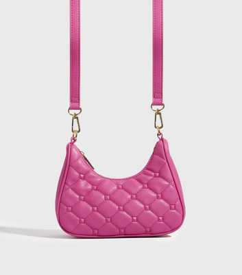 Skinnydip Pink Leather-Look Quilted Cross Body Bag