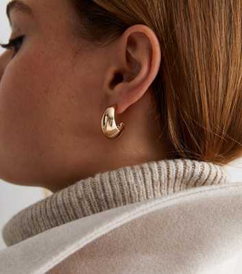 Gold Teardrop Statement Stud Earrings