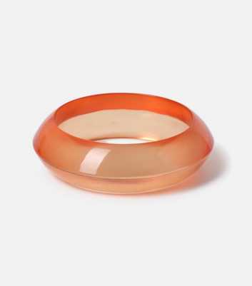 Freedom Bright Orange Plastic Bangle Bracelet