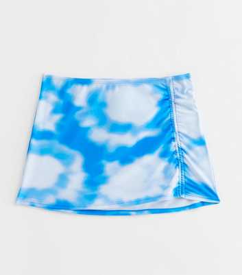 Girls Blue Tie Dye Mini Beach Skirt