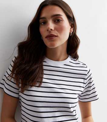 White Stripe Cotton T-Shirt