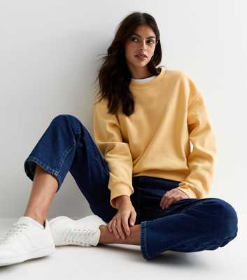 Yellow Jersey Crop Sweatshirt